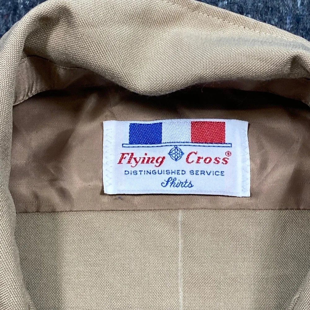 Flying Cross Tactical Tan Mens M Uniform Short‎ Sleeve Work Utility Shirt 4012